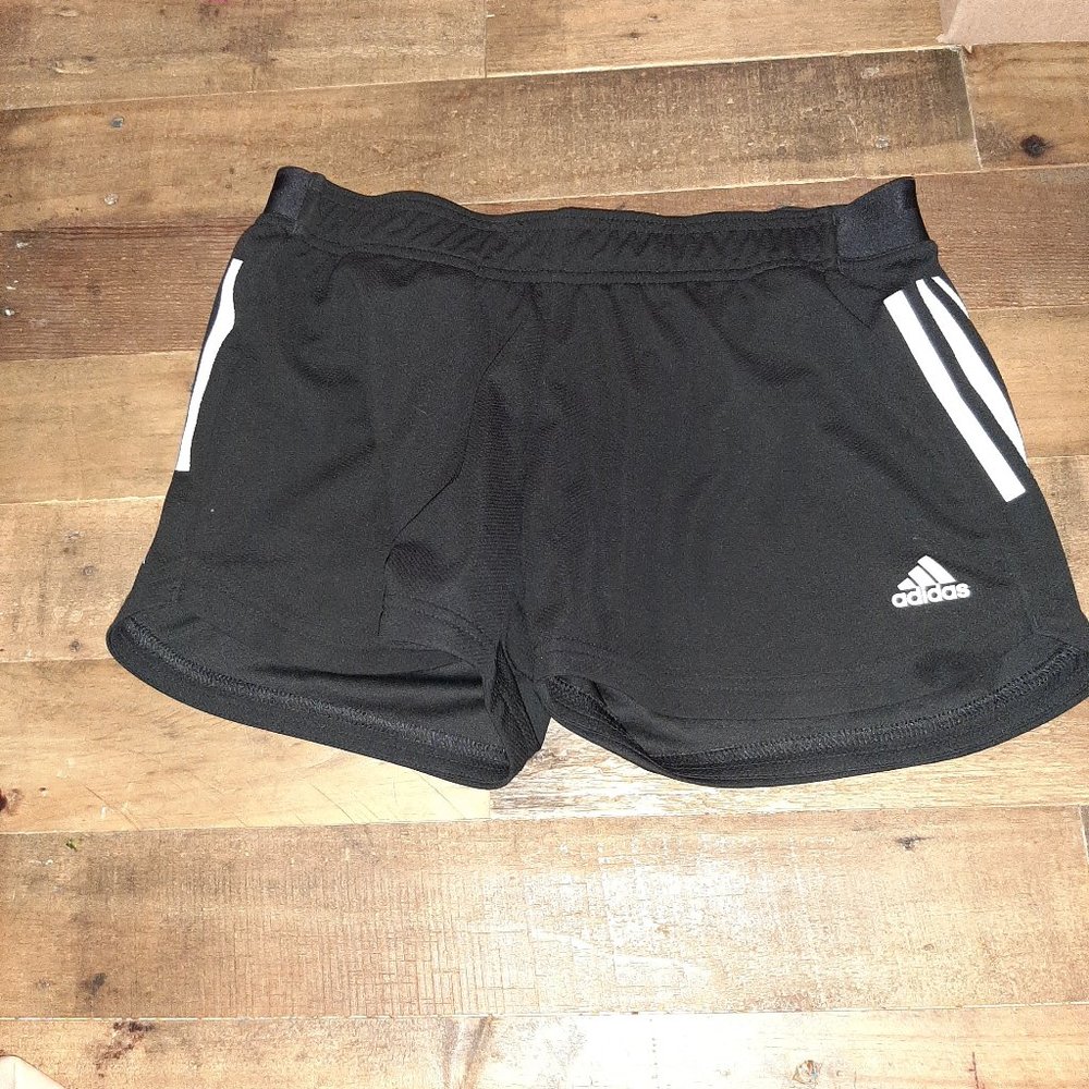 Adidas women's pacer 3-stripe knit shorts black Medium